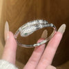 Wholesale Elegant Understated Snake Design Brass Bracelet With Zircon Inlay And Diamond Clasp For Office Ladies
