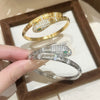 Wholesale Elegant Understated Snake Design Brass Bracelet With Zircon Inlay And Diamond Clasp For Office Ladies