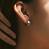 Wholesale Elegant Ushaped Silver Earrings Set With Diamonds For Women