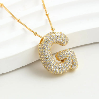 Wholesale Elegant Vacation Simple Style Letter Copper Plating 18K Gold Plated Gold Plated Zircon