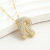 Wholesale Elegant Vacation Simple Style Letter Copper Plating 18K Gold Plated Gold Plated Zircon