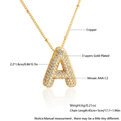 Wholesale Elegant Vacation Simple Style Letter Copper Plating 18K Gold Plated Gold Plated Zircon