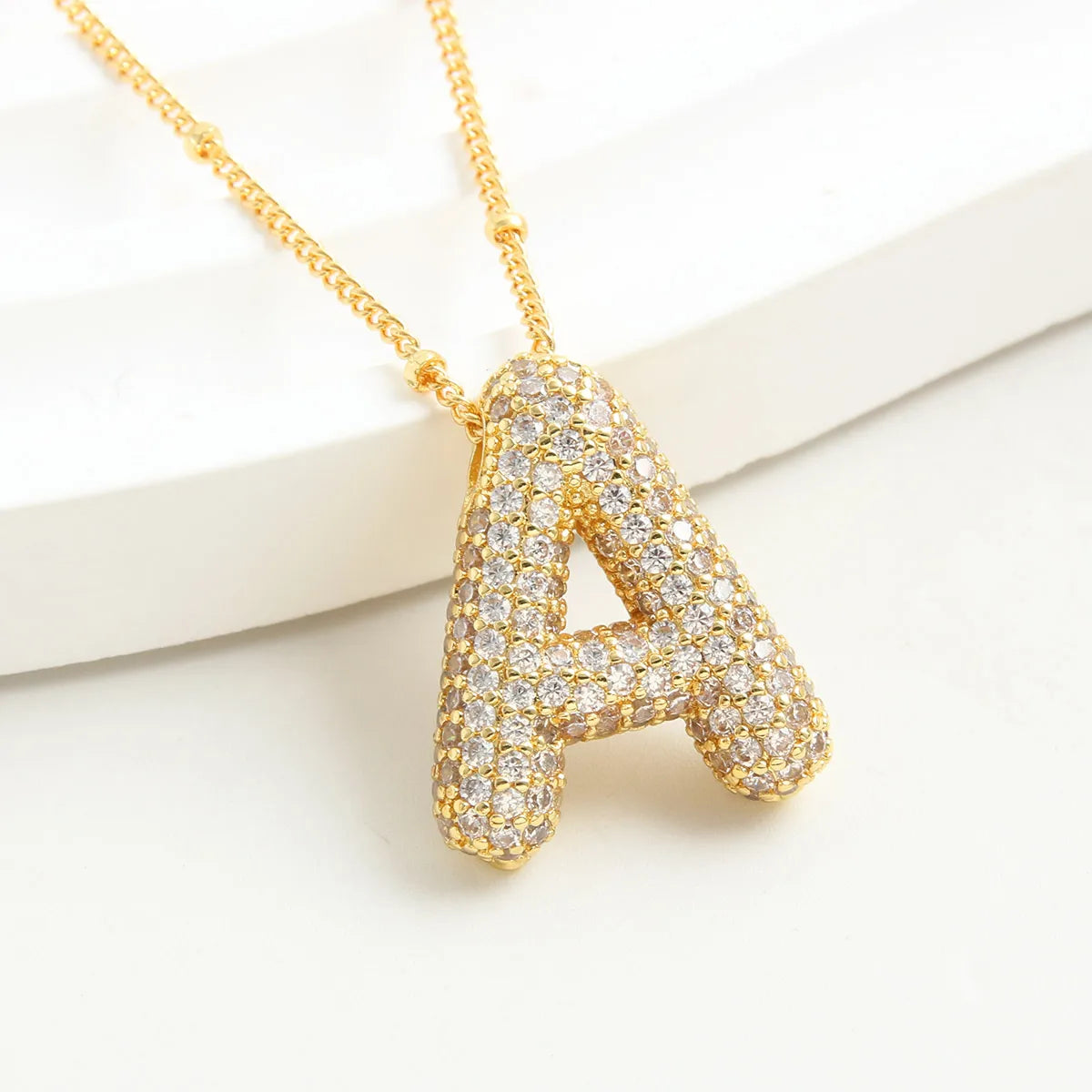 Wholesale Elegant Vacation Simple Style Letter Copper Plating 18K Gold Plated Gold Plated Zircon