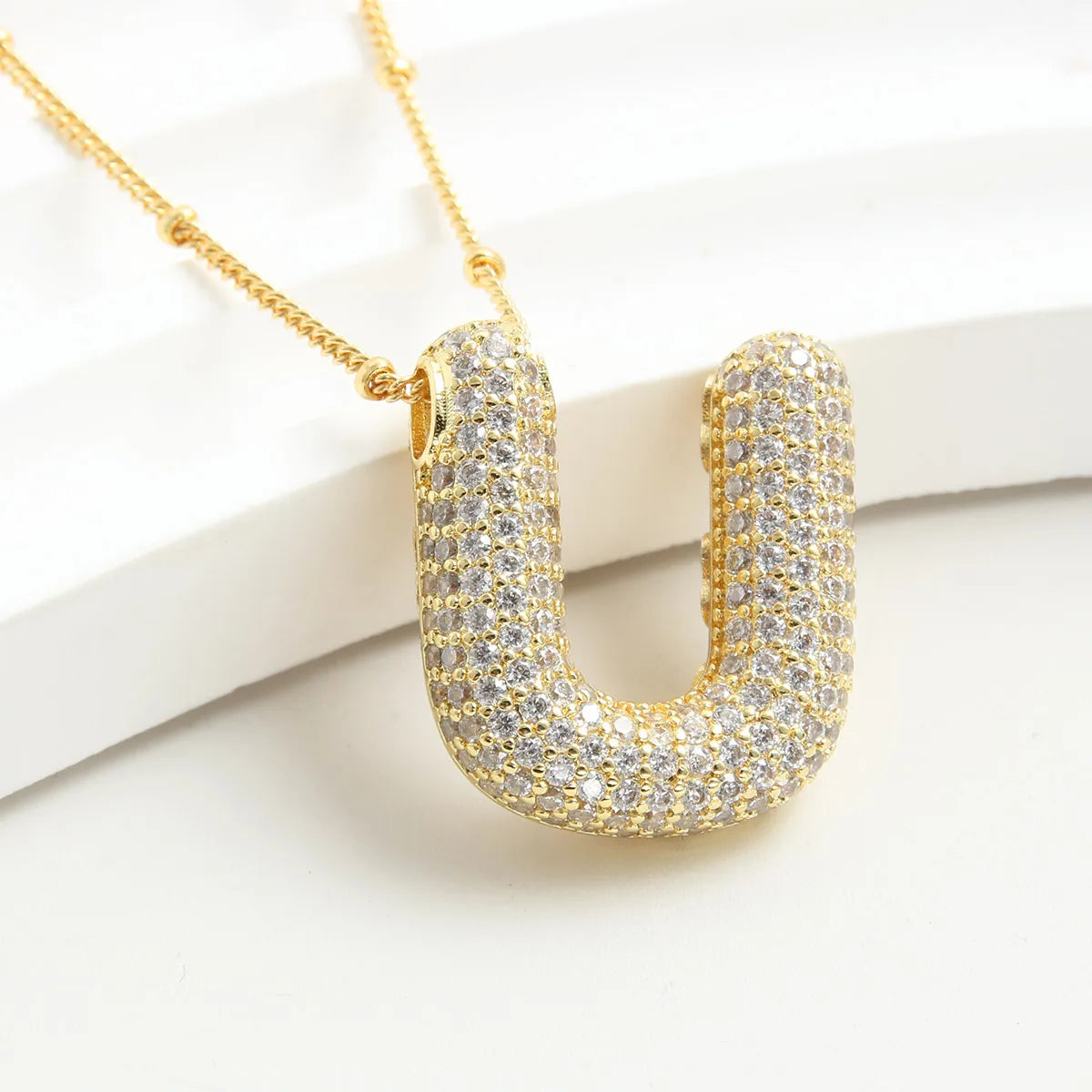 Wholesale Elegant Vacation Simple Style Letter Copper Plating 18K Gold Plated Gold Plated Zircon