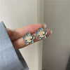 Wholesale Elegant Vintage Camellia Earrings With S925 Silver Needle And Alloy Material Electroplating Treatment