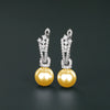 Wholesale Elegant Vintage Women's Imitation Pearl Earrings Copper With Flower And Geometric Patterns