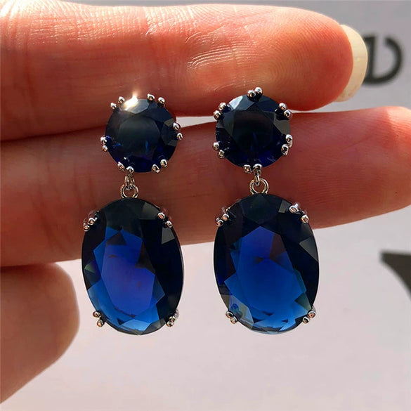 Wholesale Elegant Women's Copper Zircon Earrings With Geometric Design And Electroplating