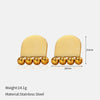 Wholesale Elegant Women's Stainless Steel Electroplated Irregular Geometric Square Hollow Peach Heart Poker Earrings