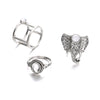 Wholesale Elephant Gem 3 Piece Set Joint Ring Set For Women Alloy Material With Electroplating Geometric Pattern