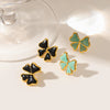 Wholesale Enamel Bow Stainless Steel Earrings For Women
