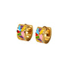 Wholesale Enamel Drop Glaze Stainless Steel Earrings With Bow Pattern 18K Goldplated Vacuum Real Gold Electroplated In Pvd Furnace For Women