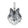 Wholesale Enamel Oildripping Diamondencrusted Wolf Head Animal Pendant Necklace Made Of Copper