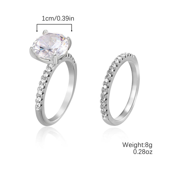 Wholesale Engagement Ring Zinc Alloy Inlaid Zircon Geometric Simple Style For Women