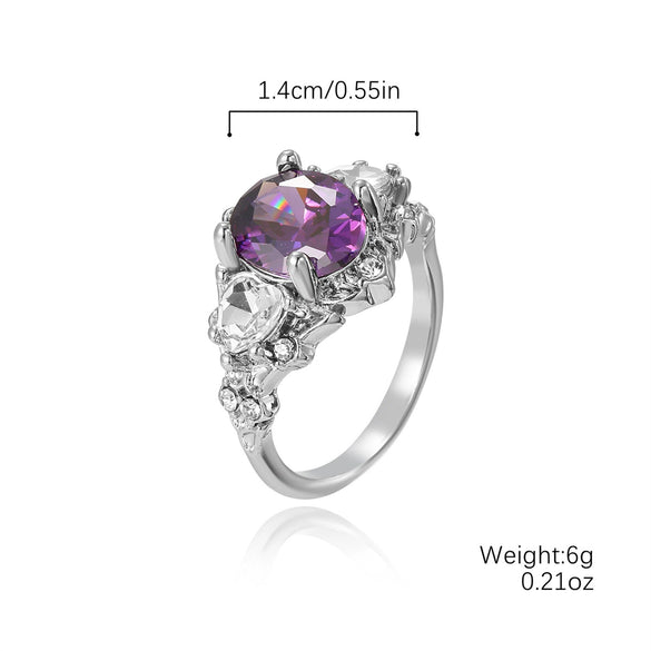 Wholesale Engagement Ring Zinc Alloy Inlaid Zircon Geometric Simple Style For Women