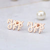 Wholesale English Letter Stud Earrings In Rose Gold Stainless Steel With Electroplating For Women