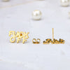 Wholesale English Letter Stud Earrings In Rose Gold Stainless Steel With Electroplating For Women