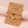 Wholesale Essential Oil Beads Card Bracelet Alloy Geometric Natural Volcanic Stone Women's Woven Bracelet