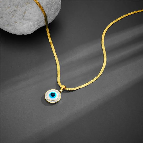 Copper 18K Gold Plated Ethnic Style Inlay Eye Zircon