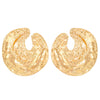Wholesale Exaggerated Alloy Earrings With Concaveconvex Texture And Geometric Design For Women Electroplated