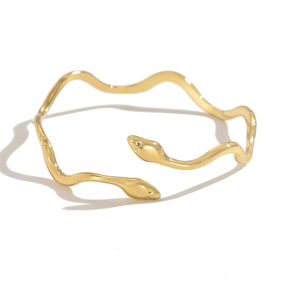 Wholesale Exaggerated Animal Style 14K Goldplated Stainless Steel Open Bracelet Hand Accessories