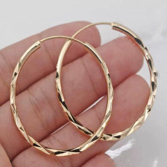 Wholesale Exaggerated Big Circle Copper Earrings With Geometric Style And Electroplating Treatment
