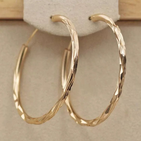 Wholesale Exaggerated Big Circle Copper Earrings With Geometric Style And Electroplating Treatment