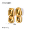 Wholesale Exaggerated Cat's Eye Stone Earrings In Stainless Steel With Retro Light Luxury Style And Geometric Design Electroplated Titanium Steel Ear Jewelry