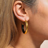 Wholesale Exaggerated Circle Oil Drop Earrings In Stainless Steel Drip Oil With Geometric Design And 18K Real Gold Color Plated Non Allergic
