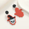 Wholesale Exaggerated Creative Acrylic Skull Earrings For Halloween With Simple Retro And Fun Design
