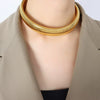 Wholesale Exaggerated Design Personality Fashion Jewelry Set For Women Titanium Steel Gold Plated With Snake Bone Chain