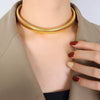 Wholesale Exaggerated Design Personality Fashion Jewelry Set For Women Titanium Steel Gold Plated With Snake Bone Chain