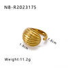 Wholesale Exaggerated Design Stainless Steel 18K Gold Plated Casting Geometric Ring With Niche Design Sense