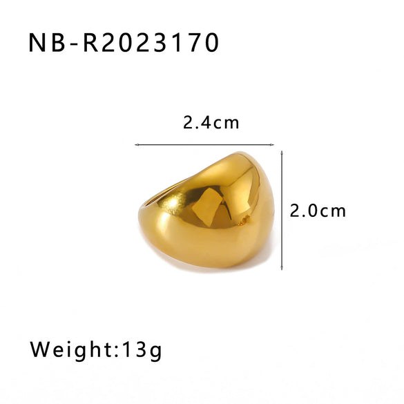 Wholesale Exaggerated Design Stainless Steel 18K Gold Plated Casting Geometric Ring With Niche Design Sense