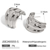 Wholesale Exaggerated Fashion Niche Design Women's Earrings In Geometric Style Made Of Stainless Steel With Electroplating Treatment