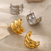 Wholesale Exaggerated Fashion Niche Design Women's Earrings In Geometric Style Made Of Stainless Steel With Electroplating Treatment