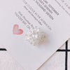 Wholesale Exaggerated Flower Handmade Beaded Alloy Ear Clip Woven Transparent Crystal Snowflake Earrings