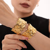 Wholesale Exaggerated Flower Petal Opening Bracelet Stainless Steel 18K Gold Plated Electroplated