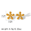 Wholesale Exaggerated Flower Stainless Steel Electroplated Earrings