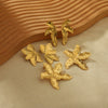 Wholesale Exaggerated Flower Stainless Steel Electroplated Earrings