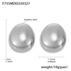 Wholesale Exaggerated Frosted Glossy Geometric Oval Titanium Steel Electroplated Earrings For Women