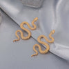 Wholesale Exaggerated Geometric Alloy Carved Snake Earrings For Women With Electroplating Treatment