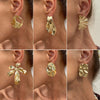 Wholesale Exaggerated Geometric Alloy Earrings With Electroplating For Women