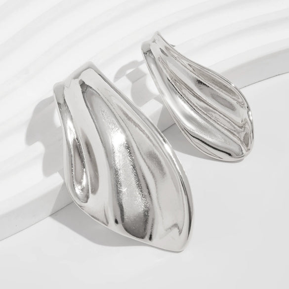 Wholesale Exaggerated Geometric Alloy Earrings With Electroplating For Women