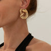 Wholesale Exaggerated Geometric Alloy Earrings With Electroplating For Women