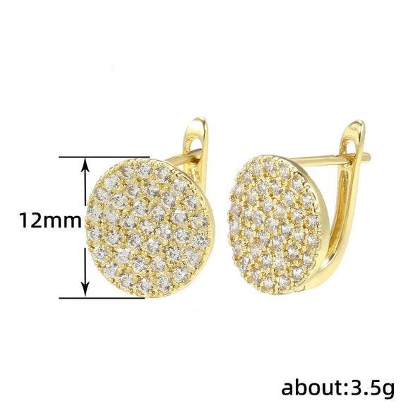 Wholesale Exaggerated Geometric Copper Inlaid Zircon Earrings For Women And Men