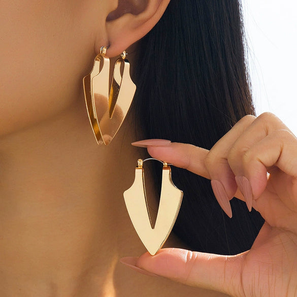 Wholesale Exaggerated Geometric Electroplated Alloy And Stainless Steel Earrings For Women