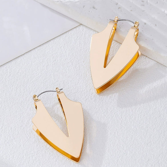 Wholesale Exaggerated Geometric Electroplated Alloy And Stainless Steel Earrings For Women