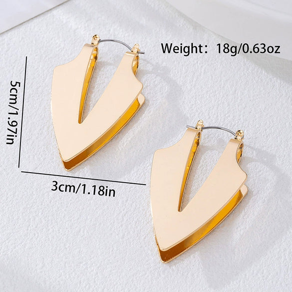 Wholesale Exaggerated Geometric Electroplated Alloy And Stainless Steel Earrings For Women