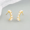 Wholesale Exaggerated Geometric Hoop Pearl Earrings For Women S925 Silver Electroplated