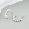 Wholesale Exaggerated Geometric Hoop Pearl Earrings For Women S925 Silver Electroplated